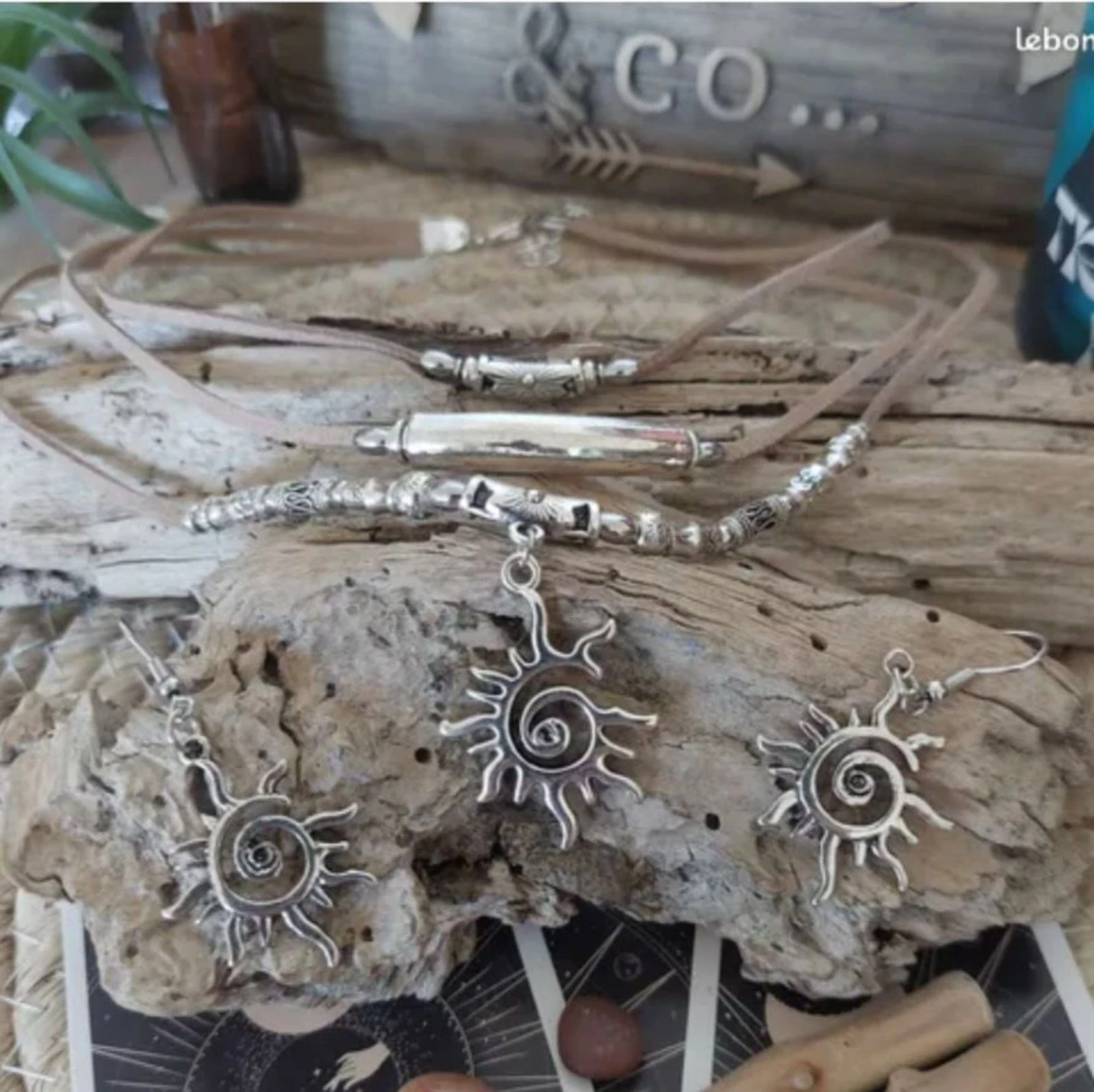 Parure boho-ethnique drie rijen, beige – photo 2